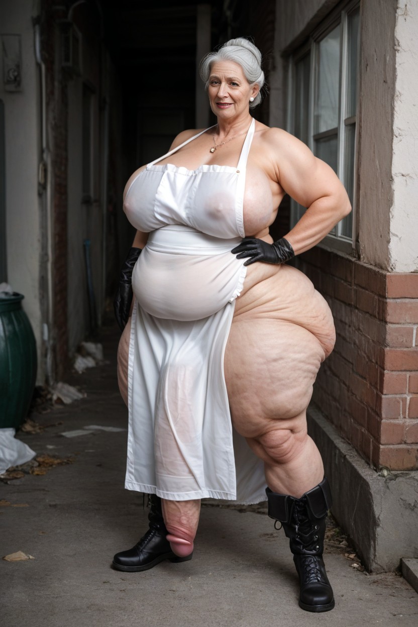 Extremely Large Ass, Hyper Hairy Arms, Hyper Wide Fat Flared Out Hips AI Porn