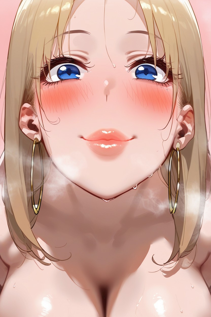 Pink Background, Wide Round Eyes, ひょっとこ Hentai AI Porn