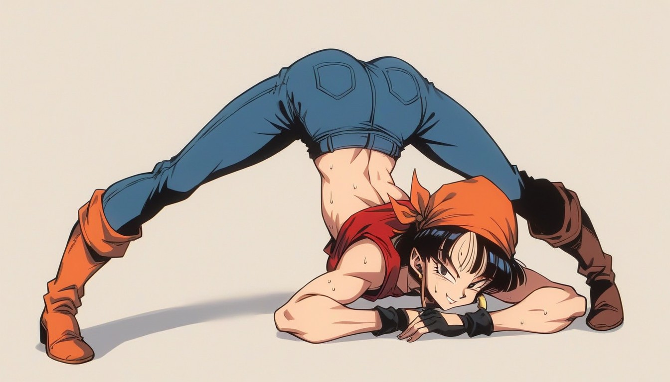 High Resolution, Orange Bandana, Simple Background Hentai AI Porn
