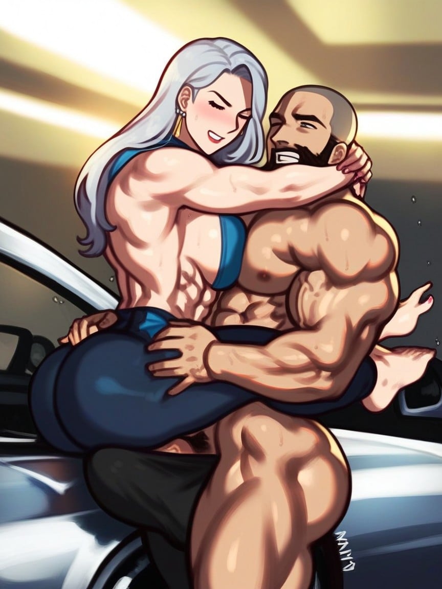 Well Developed Muscles, Damp Hair, Well Developed Muscles MILF AI Porn