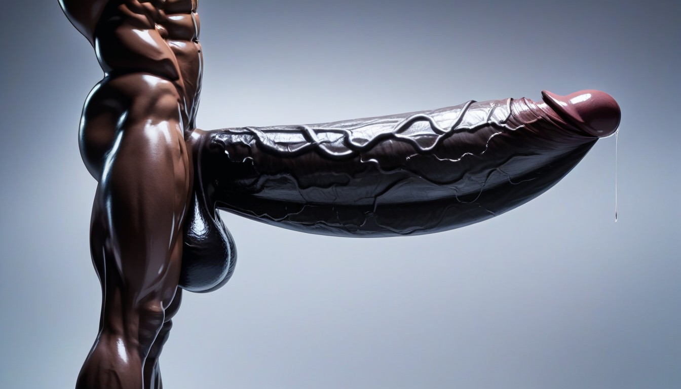 Ultradetailed Render, Only One Dark Black Male, Hyper Girthy AI Porn