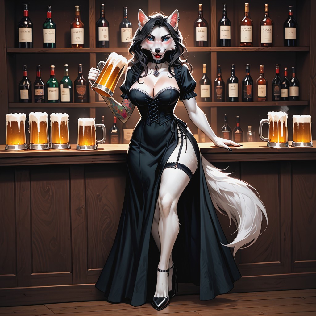 Female Wolf, Milf, Beautiful Face Porno IA Furry