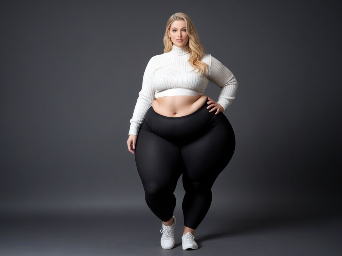 Massive Hips, Ultra Fat Hips And Legs, Front View AI Porn
