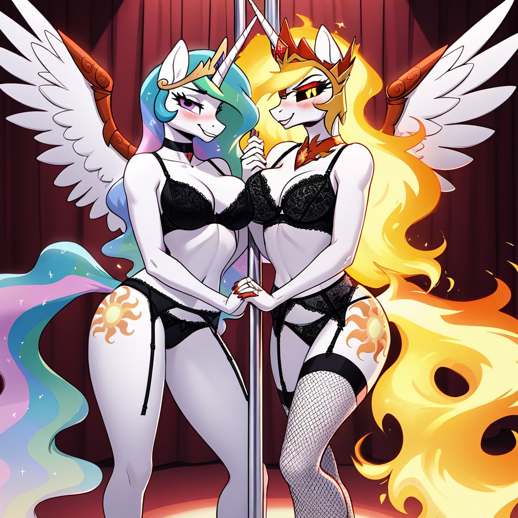 Both Around The Pole, Dancing, 普通の胸 ファーリーAIエロ