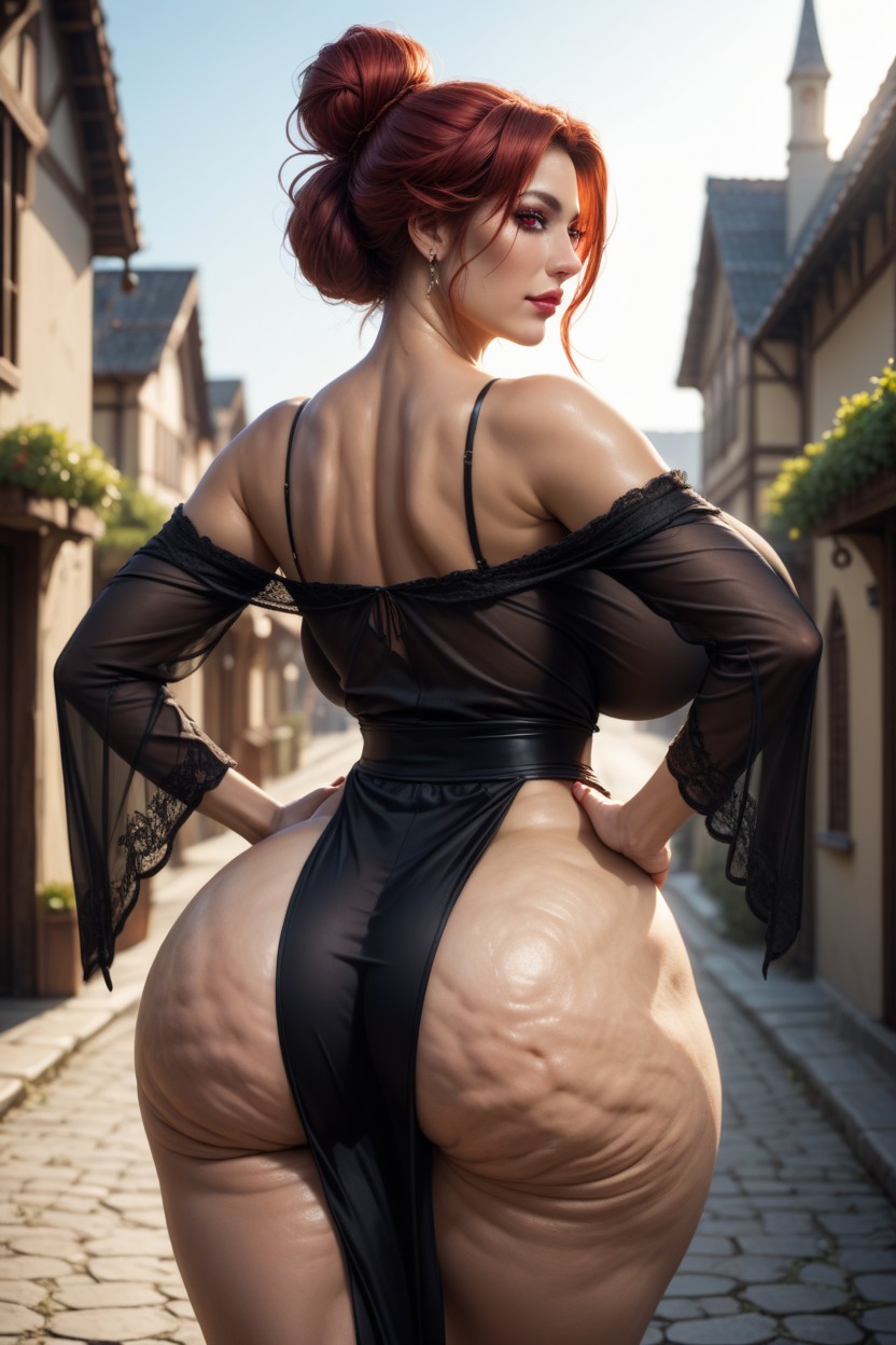 Medieval, Standing In A Village, Hands On Hips Hentai AI Porn
