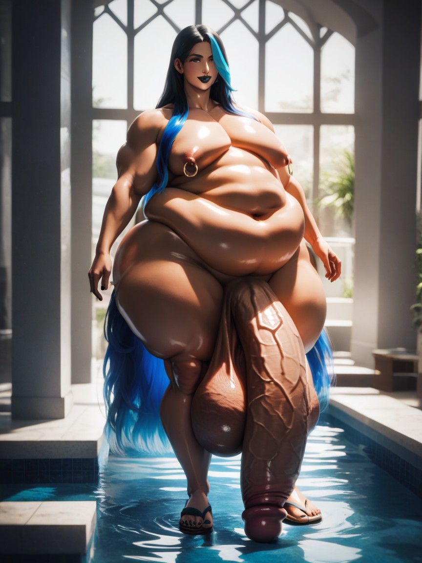 Crossdressing Male, Morbidly Obese, Flip Flops KI Schwulenporno