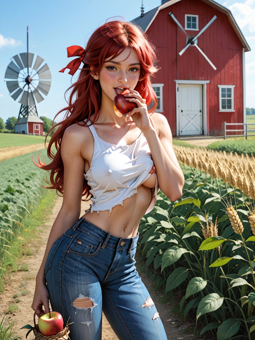 Ripped Tank Top, Hdr, Tank Top Drooping To Reveal Breasts AI Porn