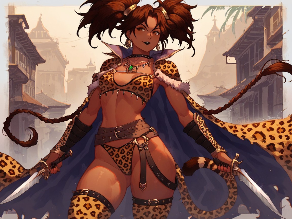 Breasts Apart, Leopard High Boots, Leopard Ears Hentai AI Porn