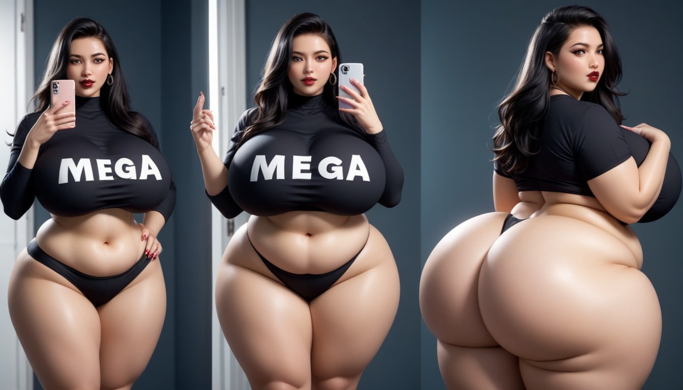 Hyper Ultra Mega Fat Ass, Thick Thighs, 18+ BBW AI Porn