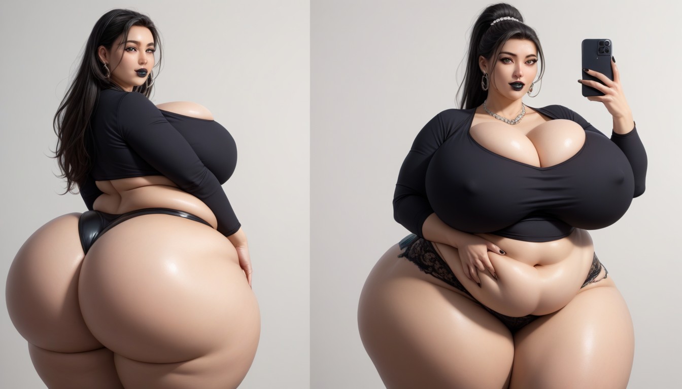 Most Hyper Ultra Mega Busty Woman Ever To Be Seen, Selfie, 18+ BBW AI Porn