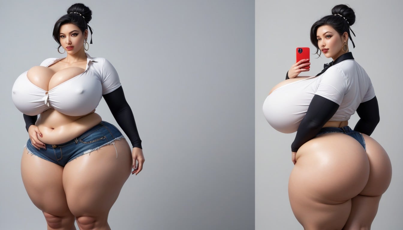 Hyper Mega Fat Ass Expansion, Expansión De Senos, Múltiples Vistas Porno BBW IA
