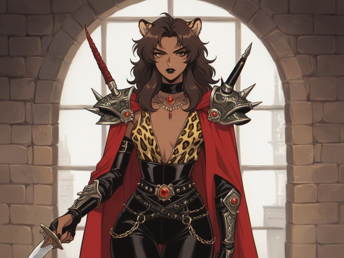 Black Lipstick, Wide Round Hips, Fantasy Setting Hentai AI Porn