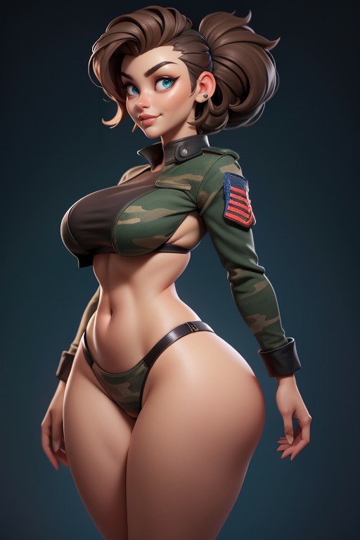 Large Breasts, Head Bald On The Sides, Shaved Bald On The Sides Of Head Hentai AI Porn