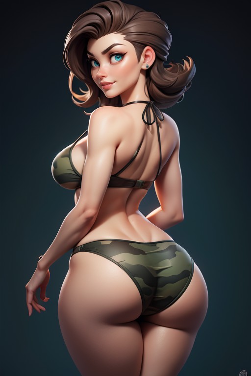 Bikini, Massive Ass, Large Breasts Hentai AI Porn
