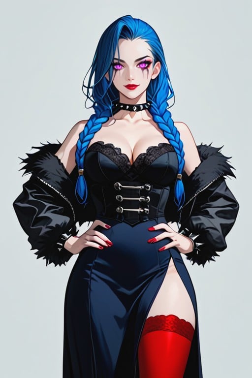 Beautiful Red-violet Eyes, Noir, Rounded Breast Hentai AI Porn