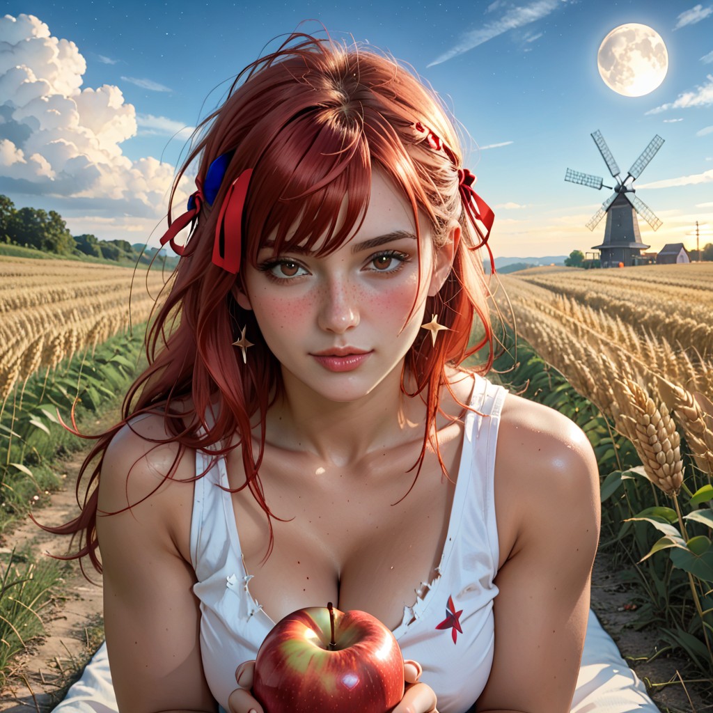 Close Up, Laying On Stomach, Tank Top Drooping To Reveal Breasts AI Porn