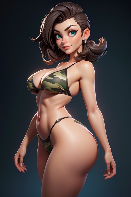 Large Breasts, Rear View Of Large Round Ass, Massive Ass Hentai AI Porn