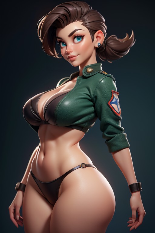 Correct Body Proportions, Buzzcut, Bikini Hentai AI Porn