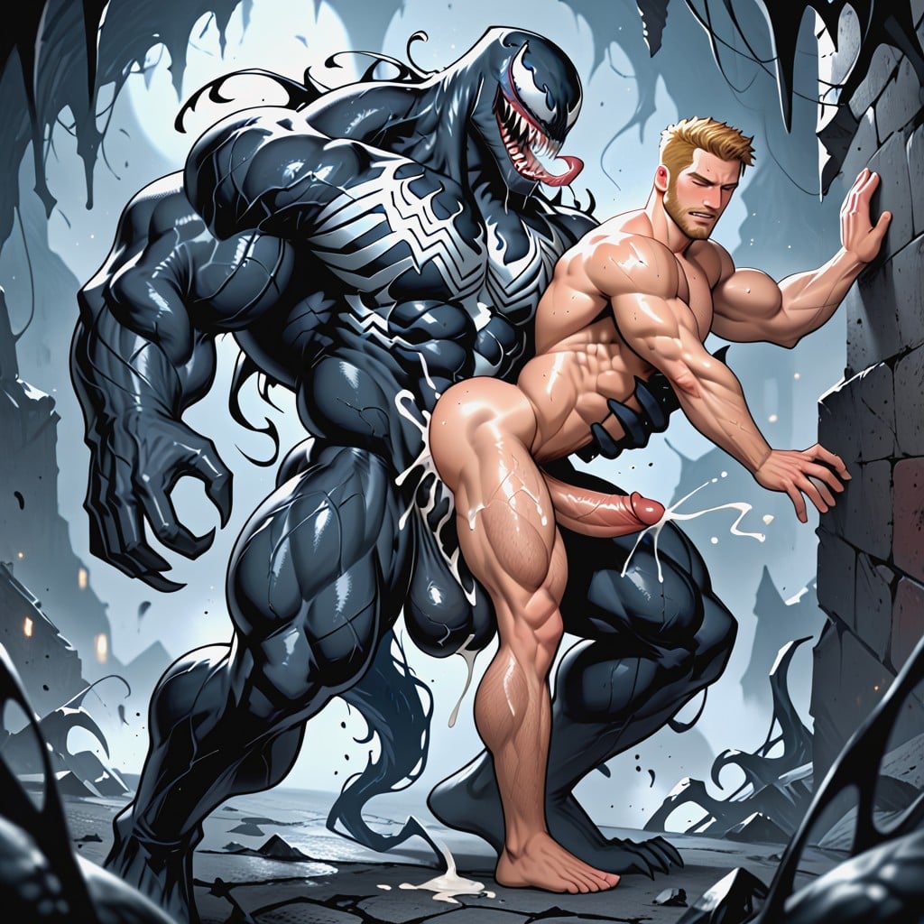 Giant Black Monster With Massive Dick Entering Ass, Motion Lines, Men Porno IA Gay