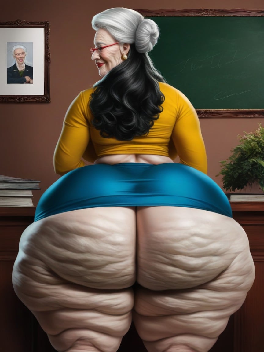 Beauty Face, Squatting, Ass Triple Width Of Shoulders AI Porn
