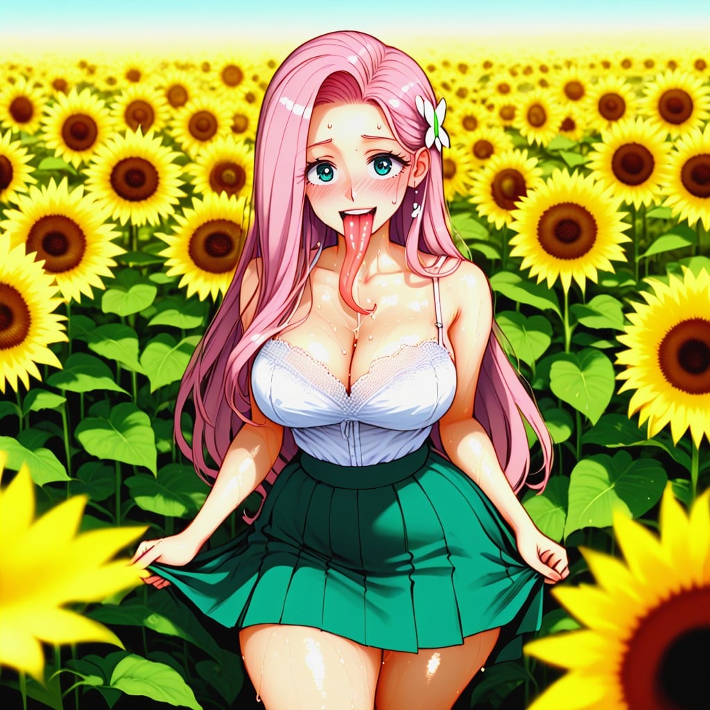 Lvres Épaisses, Saliva Dripping From Her Tongue, Looking At Viewer Hentai AI Porn