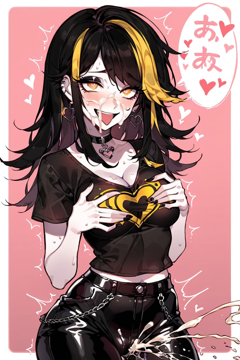 Pretty Face, Grabbing Boobs, Pale White Skin Hentai AI Porn