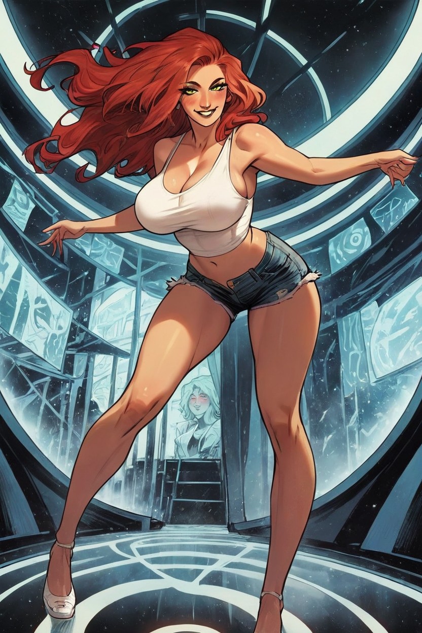 Hot, Low Rise Denim Shorts, Perfect Body Hentai AI Porn