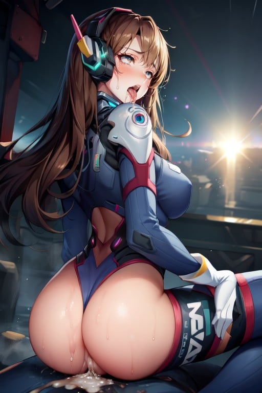 Hand On Head, Sitting Down Legs Spread, Ahegao Hentai AI Porn