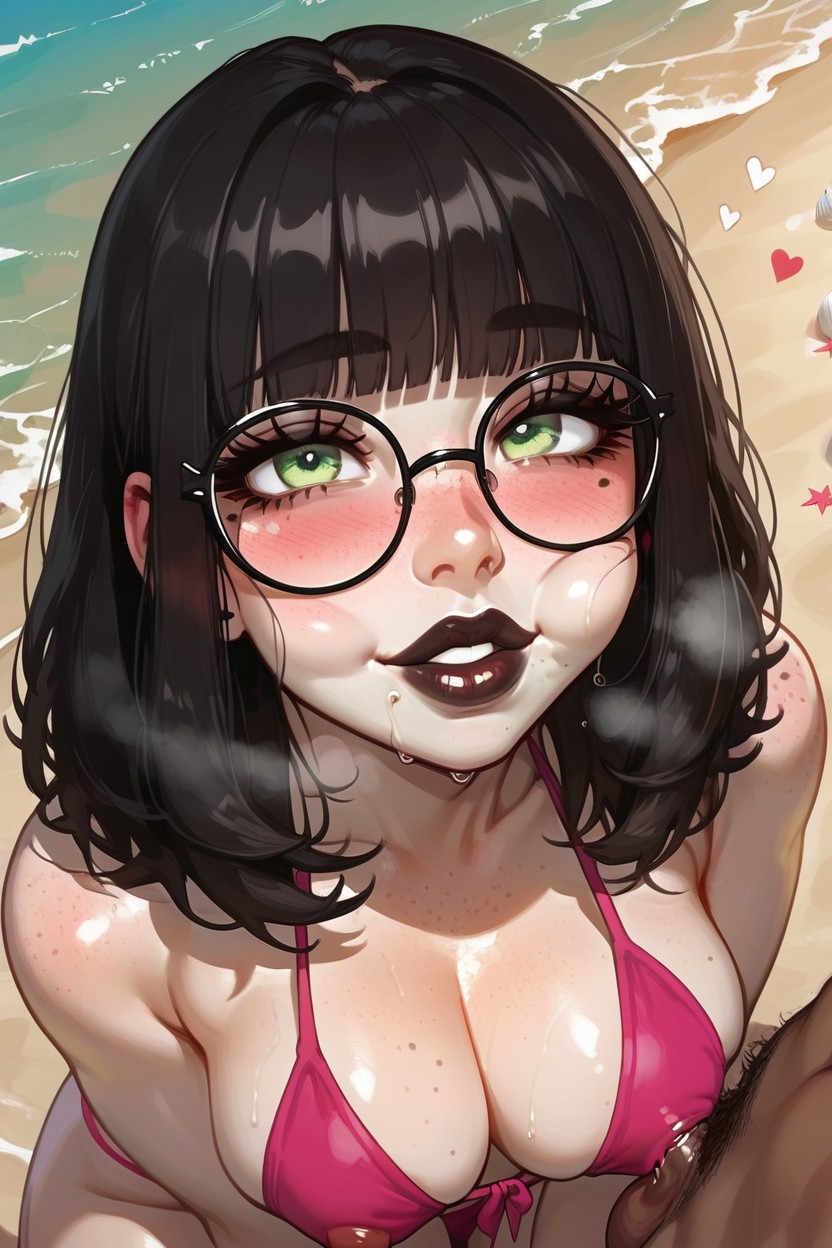 Cheek Press, Body Blush, Large Head Hentai AI Porn