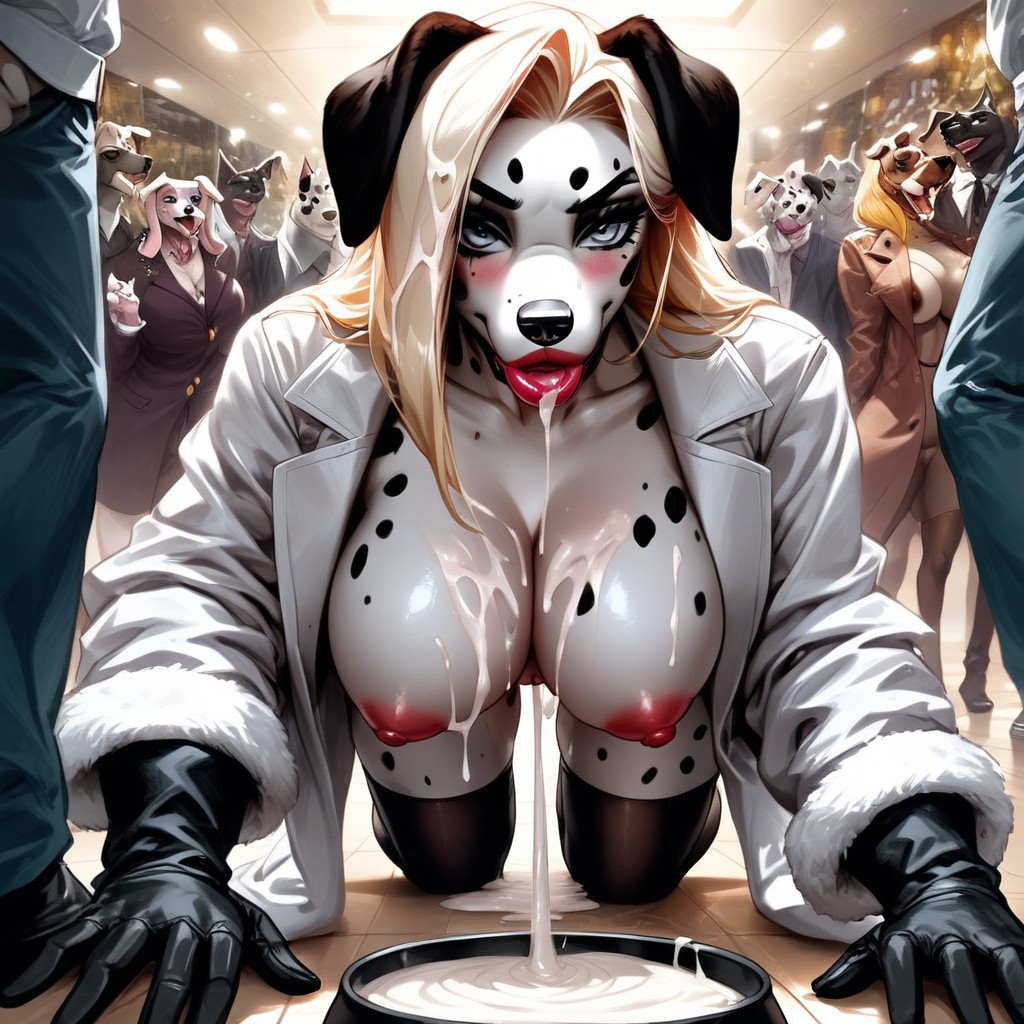 Wearing Puppy Mask With Holes For Mouth And Eyes, 狗, Cum Dump AI獸人黃片