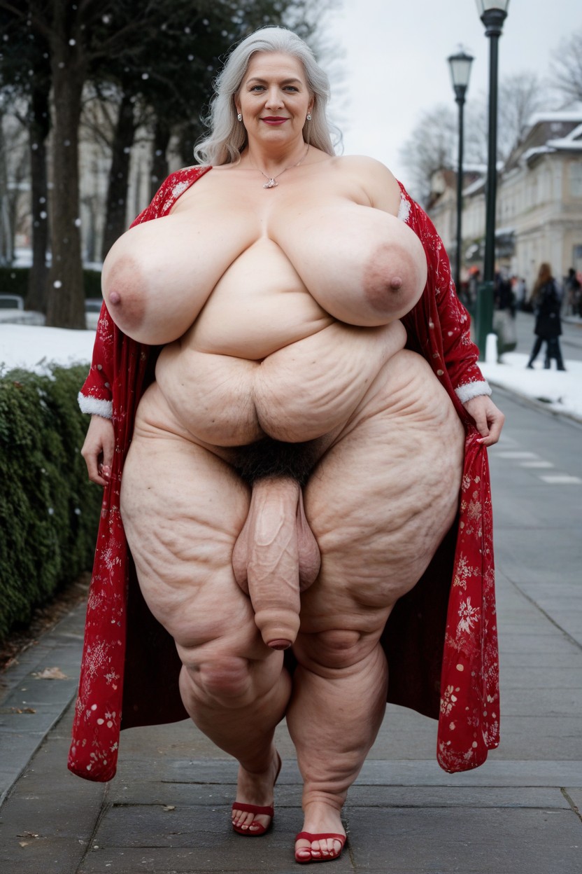 Giant Tall Futanari, Gigantic Saggy Breast, Impossibly Huge Ass Porno IA