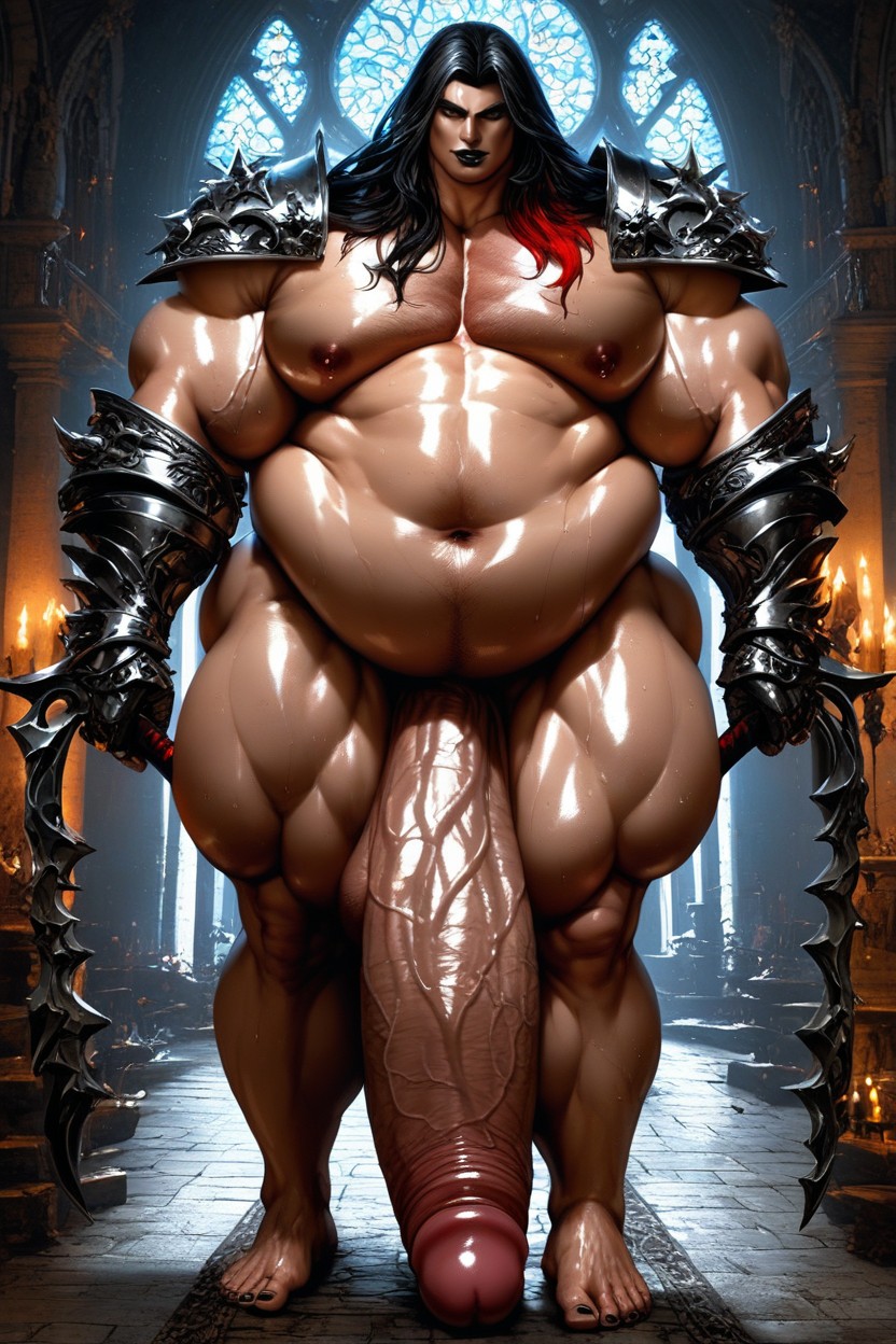 Absurdly Comically Long Penis, 鎧手袋, Penis Bigger Than Body ゲイAIポルノ