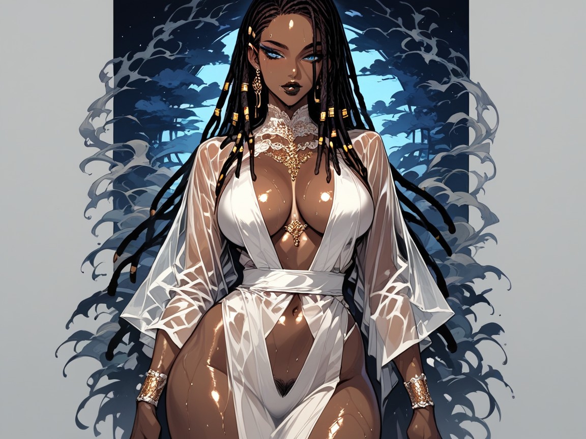 Soft Shading, Seductive Expression, Dreadlocks AI Porn