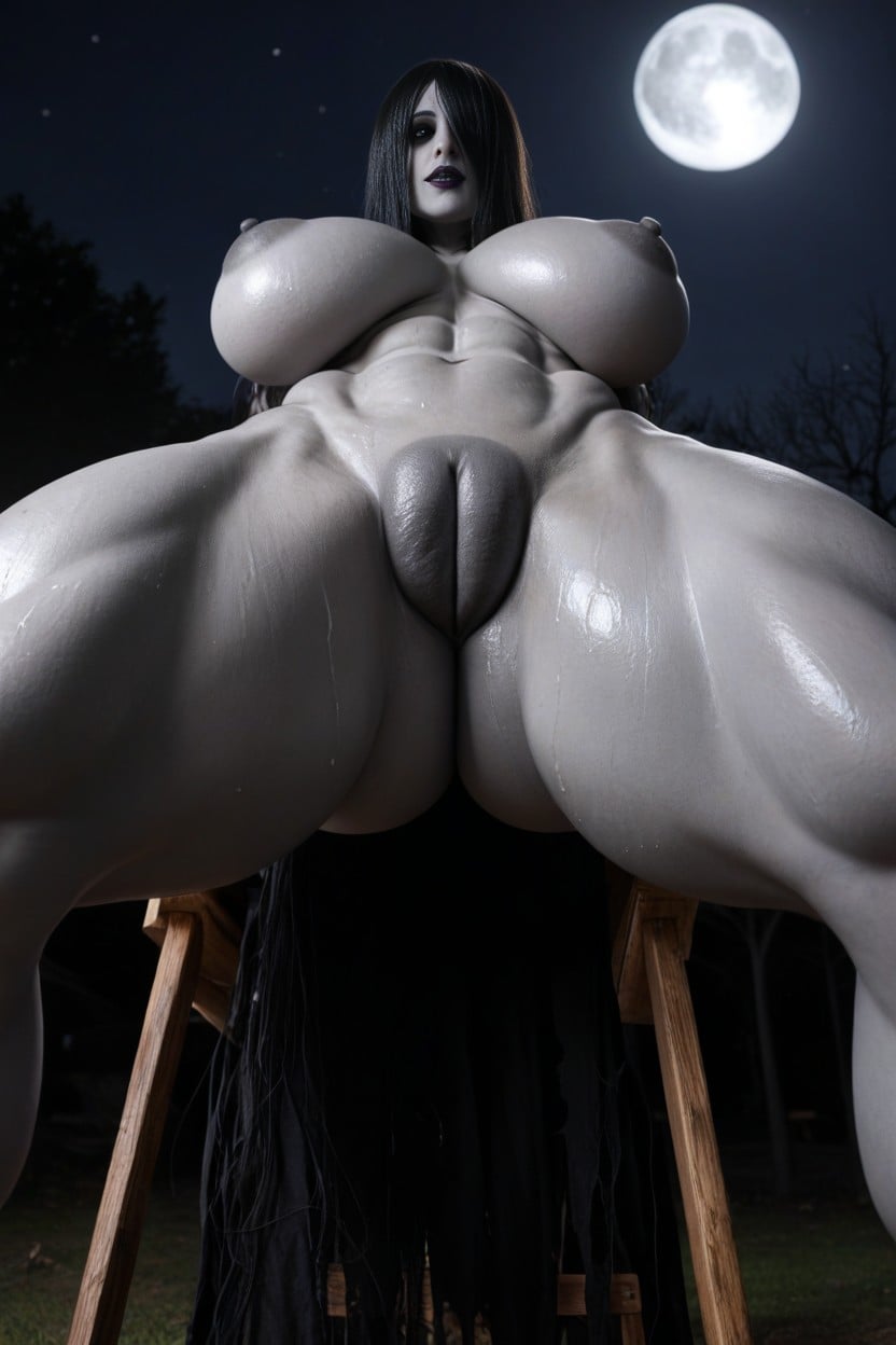 View From Below, Thick Thighs, Natural Breasts AI Porn