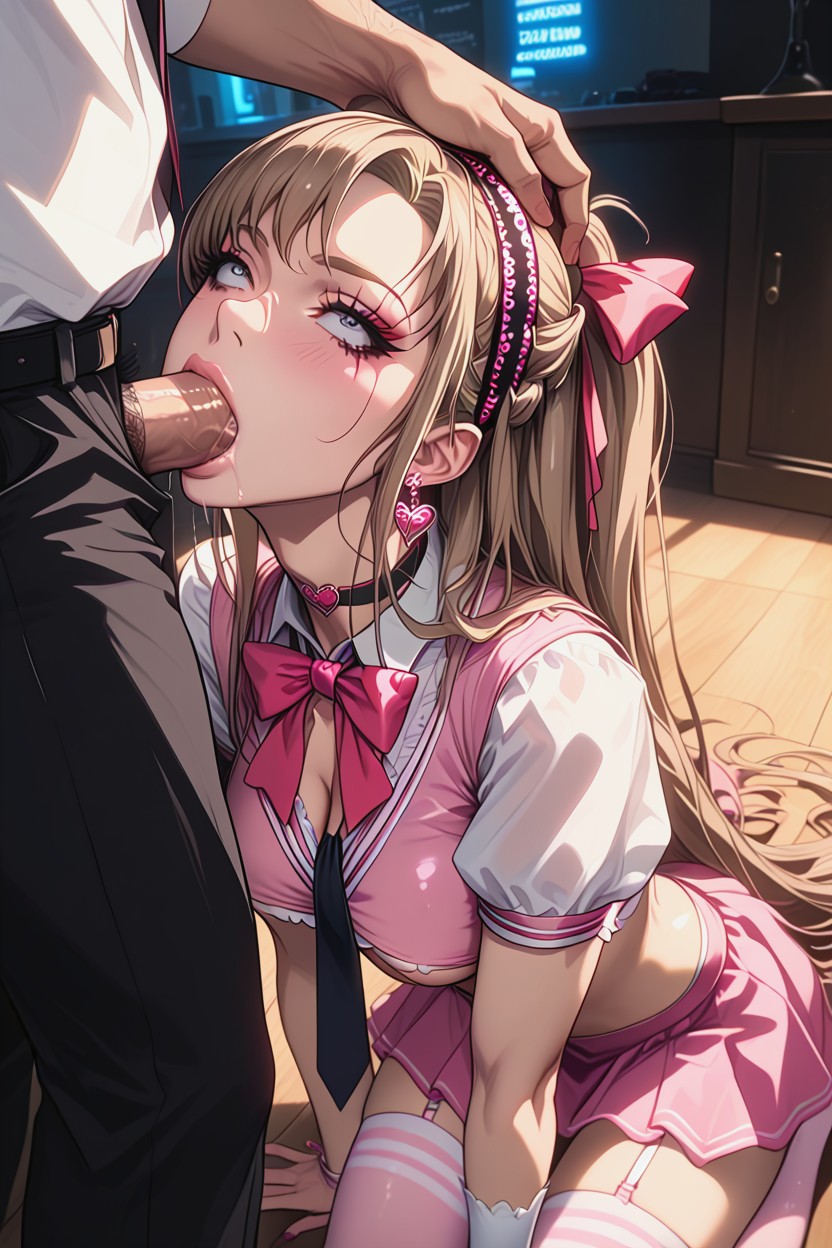 Looking Up, Spitroast, Navel Exposed Hentai AI Porn