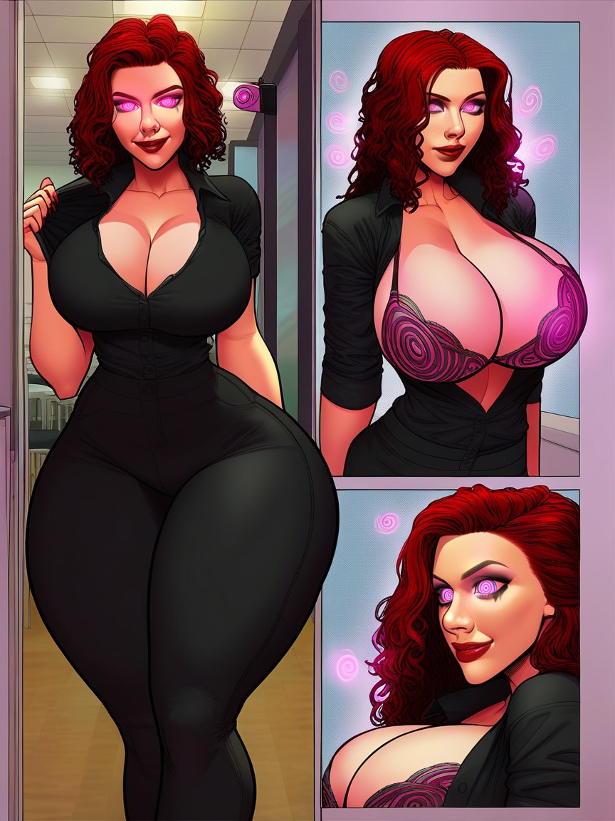 Scarlett Widow, Hypnosis Sequence, Pink Spiral Eyes AI Porn