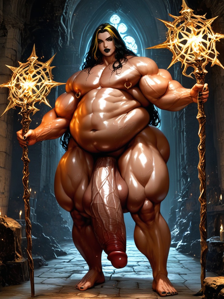 Masculine Chest, 오일 바른 피부, Gigantic Sagging Balls 게이 AI 포르노