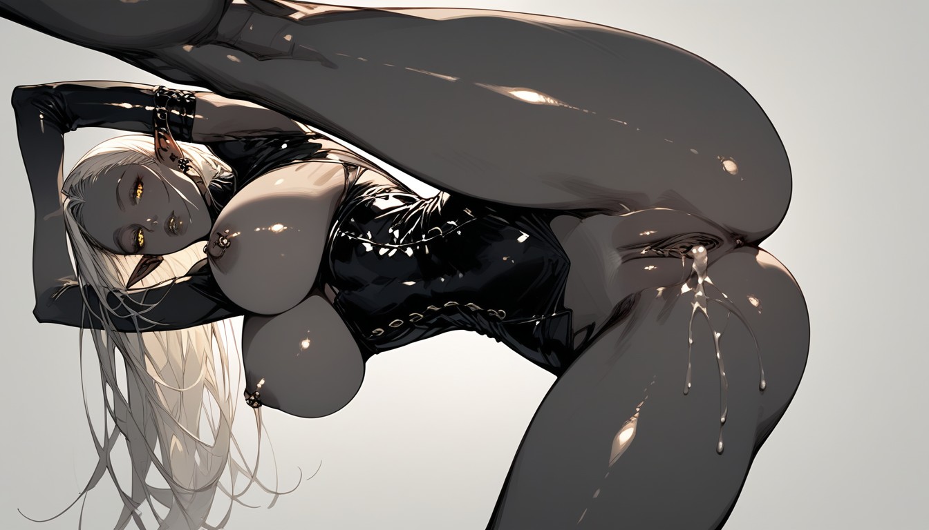 Legs Up, Large Perfect Breasts, Hourglass Hentai AI Porn