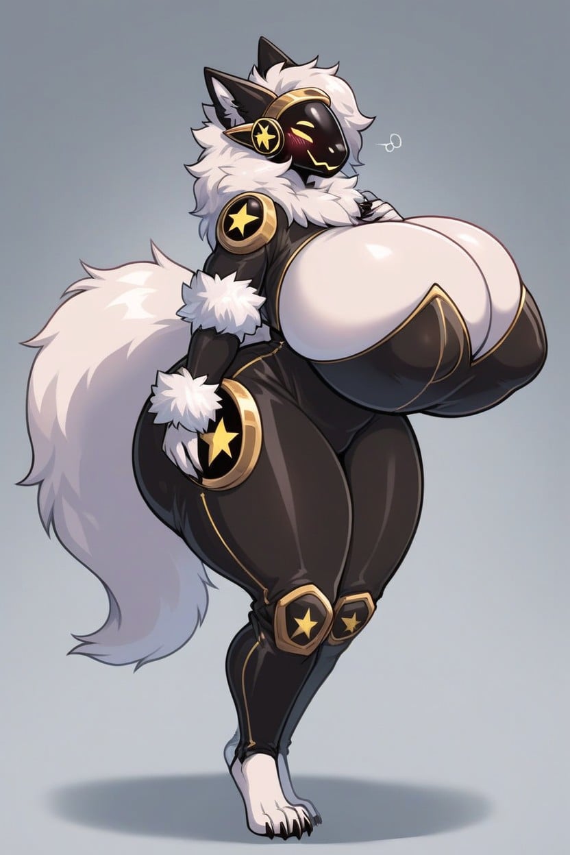 Wasp Waist, Curvy, Massive Breast Furry AI Porn