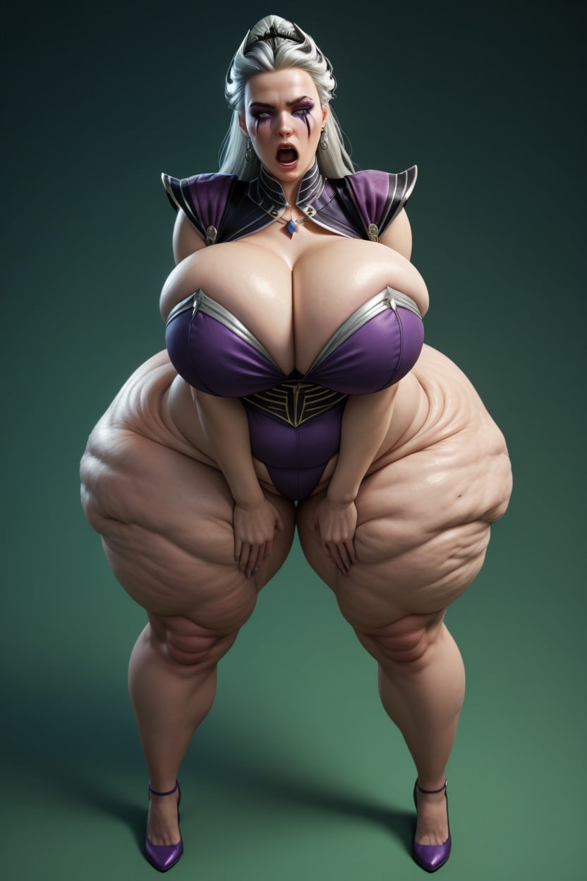 Shocked, Smudged Makeup, Full Body AI Porn