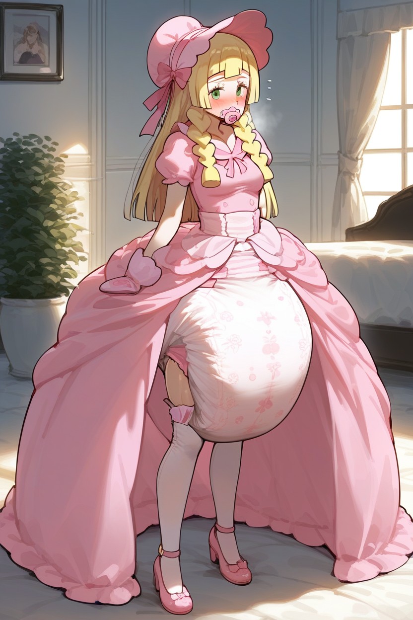 Huge Filled Adultdiaper, Adultdiaper Dress, Mansion AI Porn
