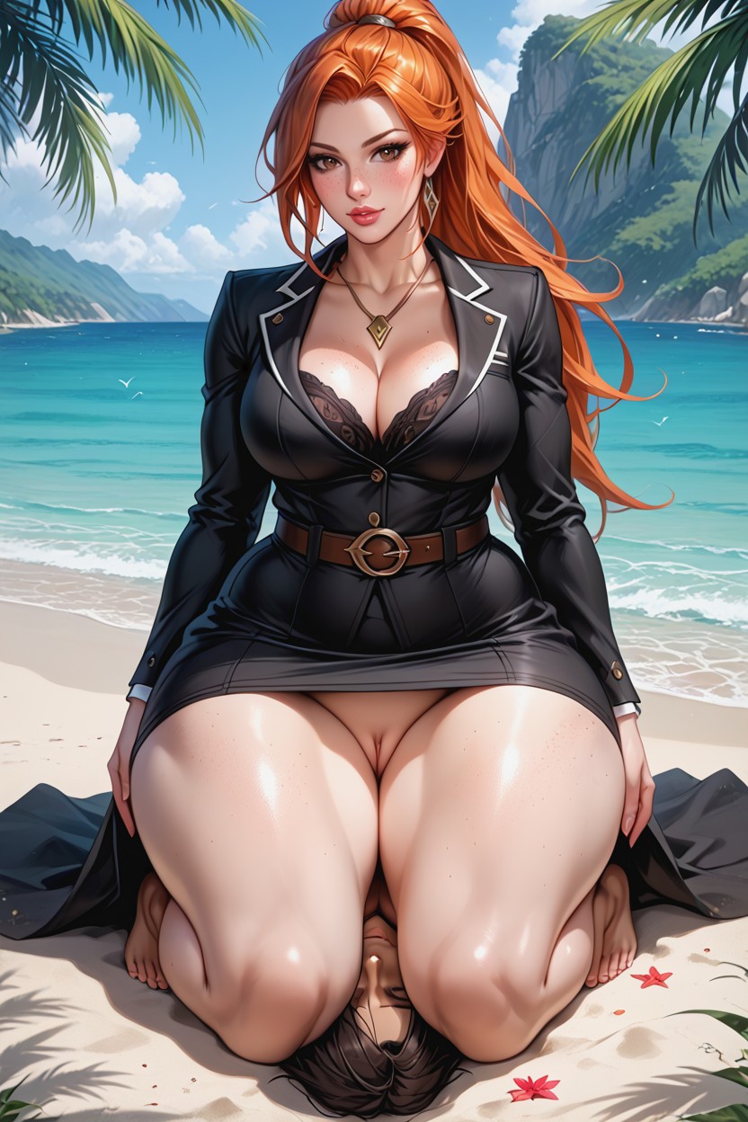 Necklaces, Waist, Hands On Thighs AI Porn