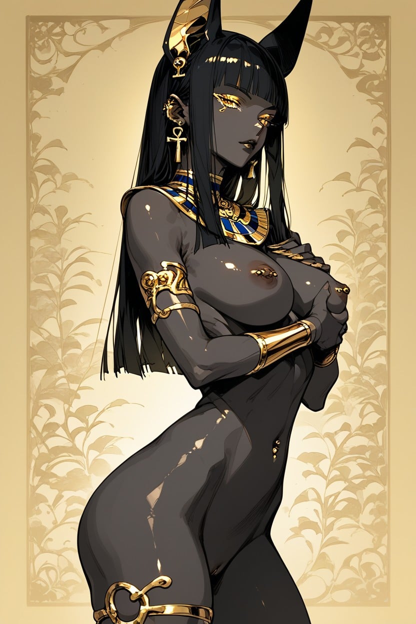 Large Butt, Gold Ankle Bracelets, Gold Pussy Piercing Hentai AI Porn