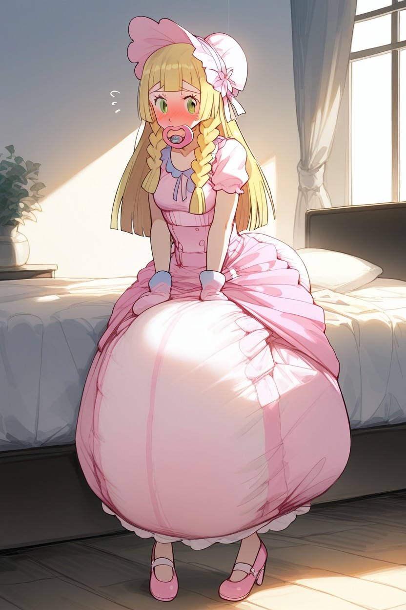Toys On The Floor, Large Adultpacifier In Mouth, Grunting AI Porn