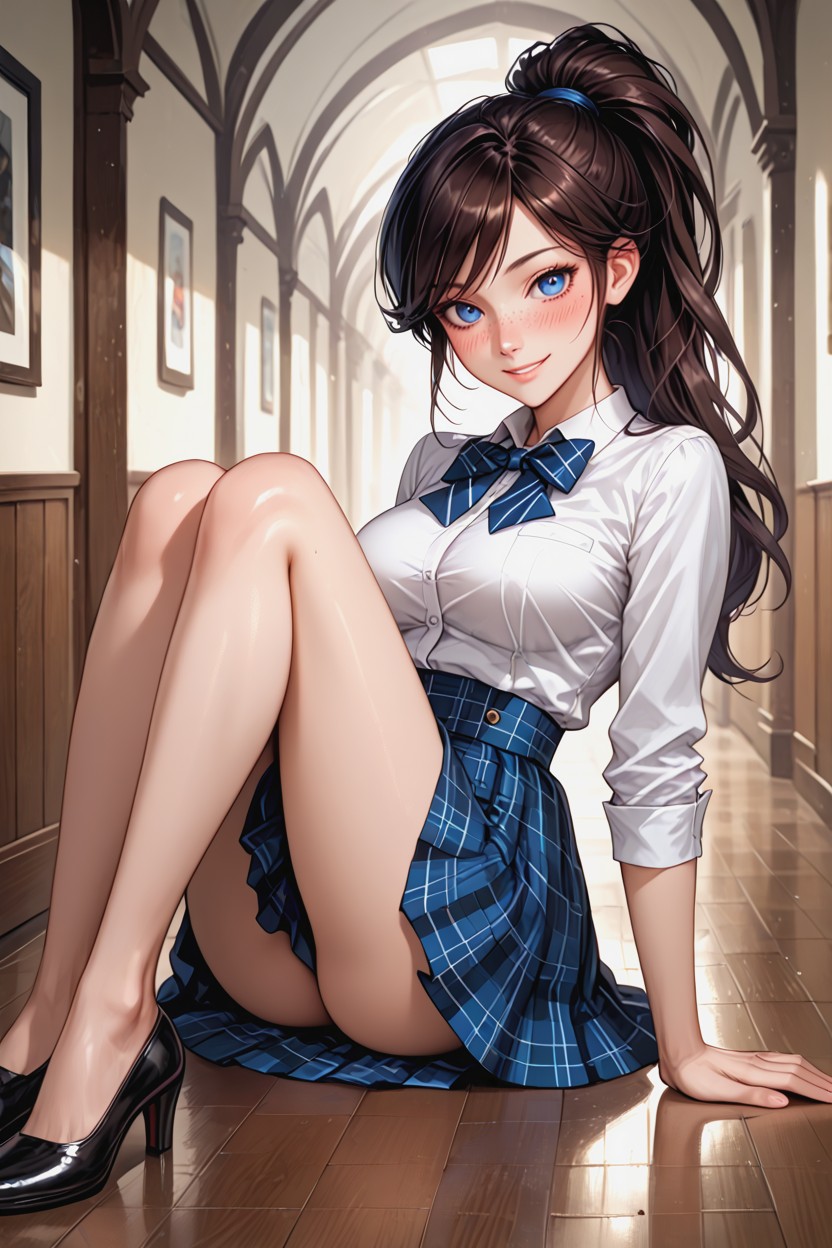 Marinette, Full Body, Mischievous (smiling While Blushing) AI Porn