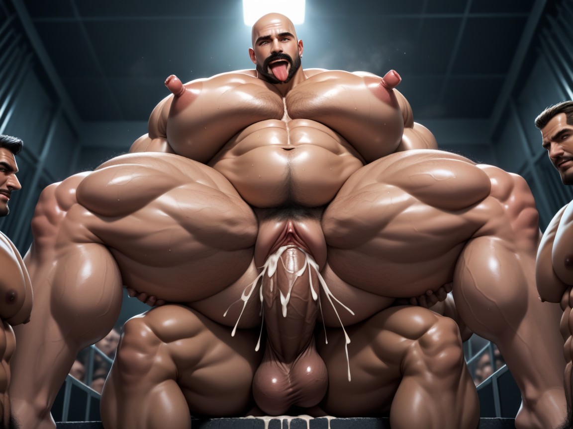 Many People Around, Wide Angle, Many Huge Cocks In Mouth And Hyper Massive Ass AI Porn
