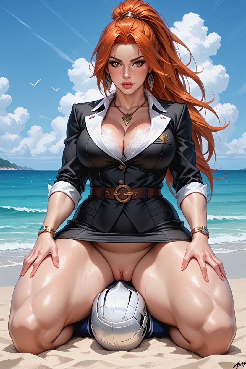 Extremely Large Ass, Black Dress, Face Sitting AI Porn