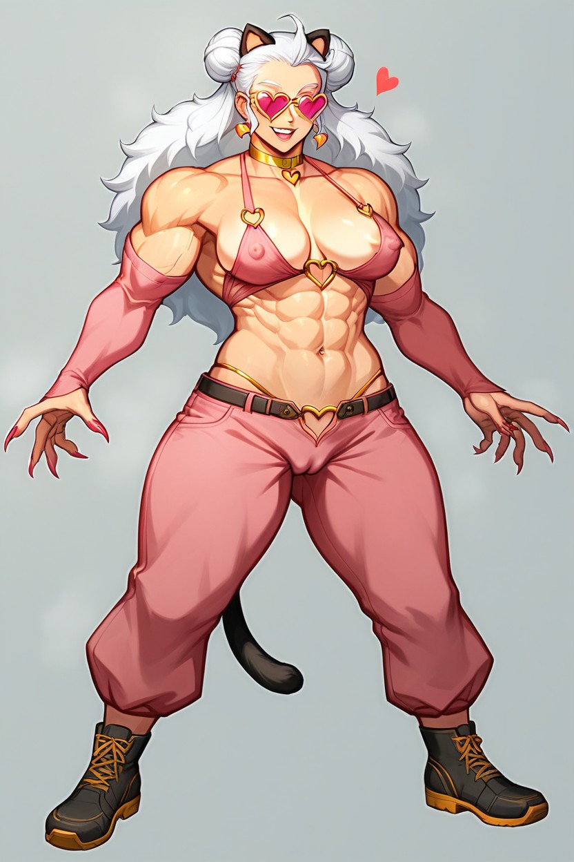 Orange Eyes, Thighs, Drooping Chest Hentai AI Porn