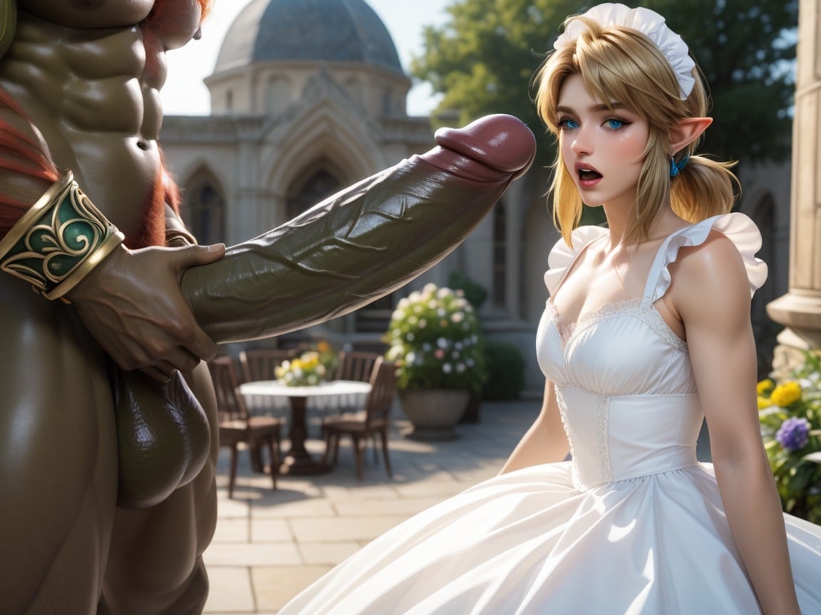 Many People Around, Ganondorfs Hands On Links Legs, Impossible Size Cock Hentai AI Porn