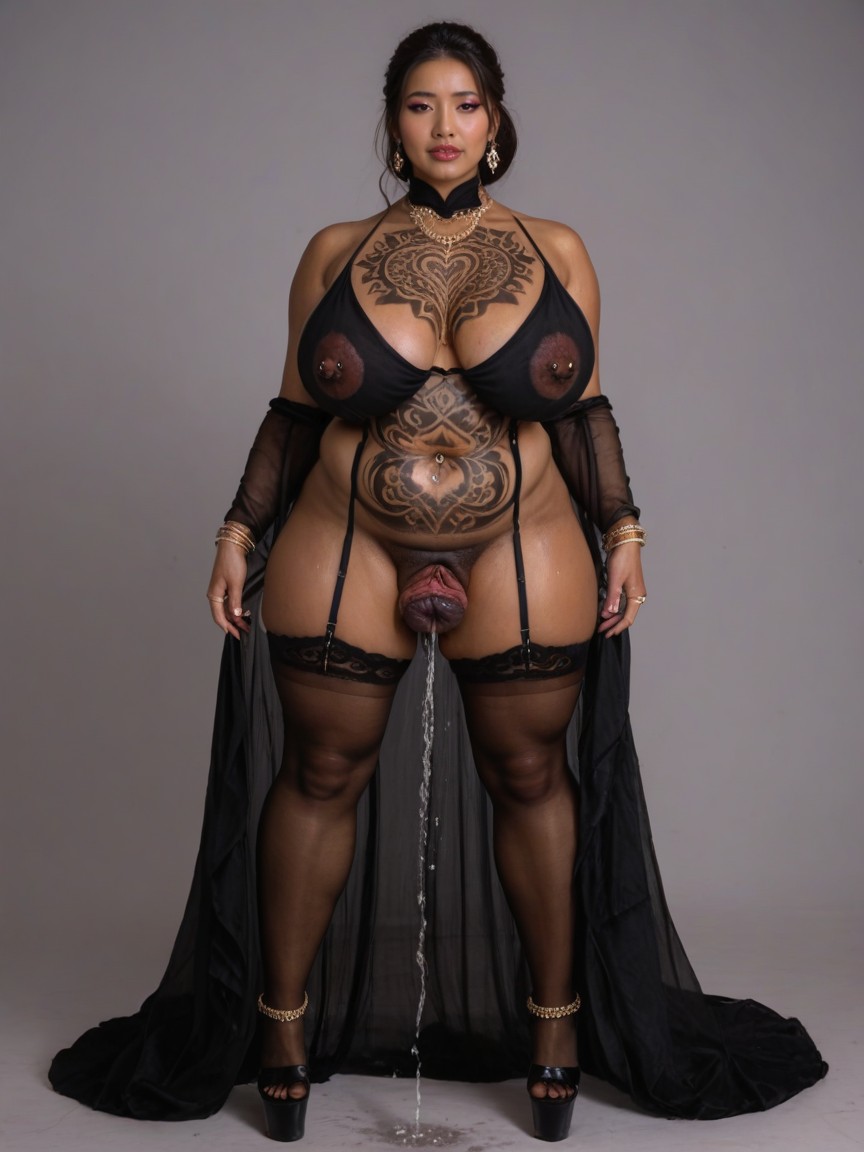 Extreme Wet Pussy, Uterineprolapse, Full Body View AI Porn